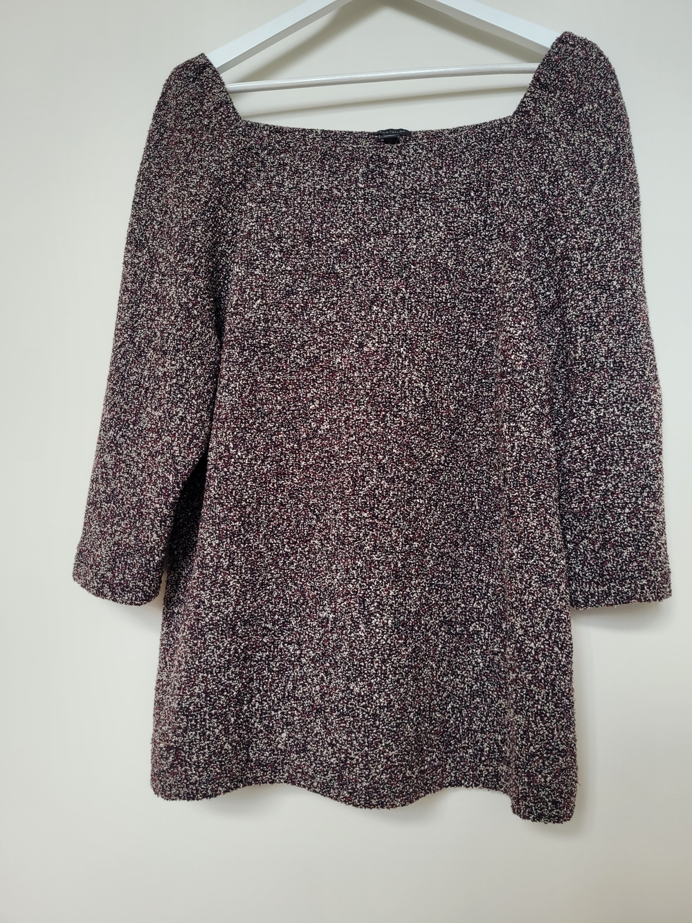 Women’s Speckled Marled Knit Sweater with Square Neck